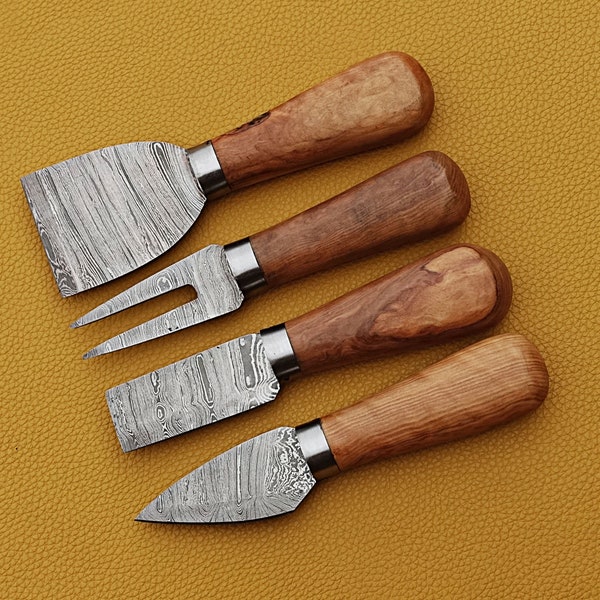 Damascus Cheese Knives Etsy