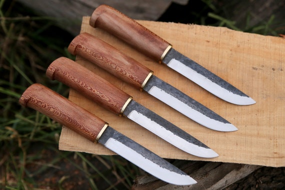 Hand Forged Carbon Steel Chef's Knife Set of 5 BBQ Knife Kitchen