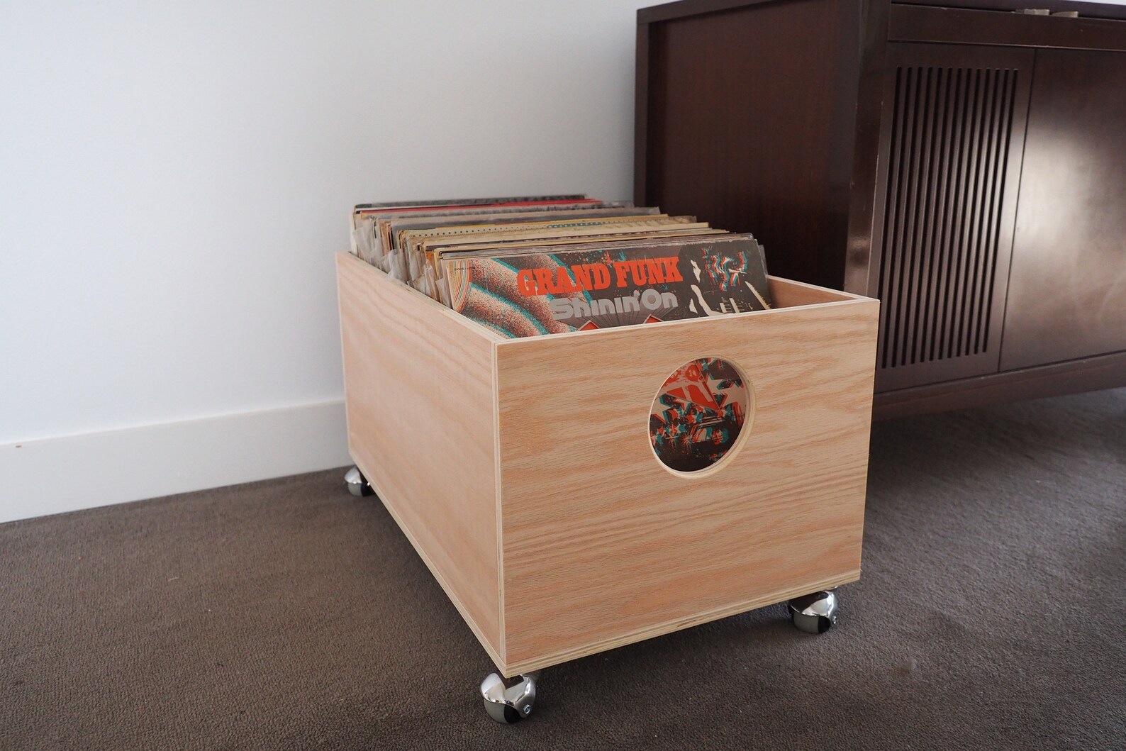 The Rolling Crate for 12 Vinyl Records Etsy