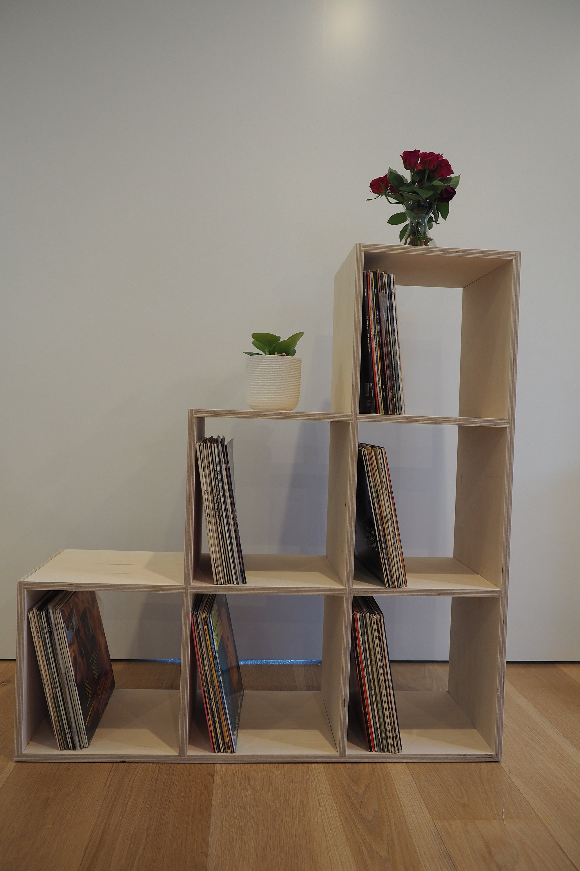 Birch Plywood Staircase vinyl Record Shelving Etsy