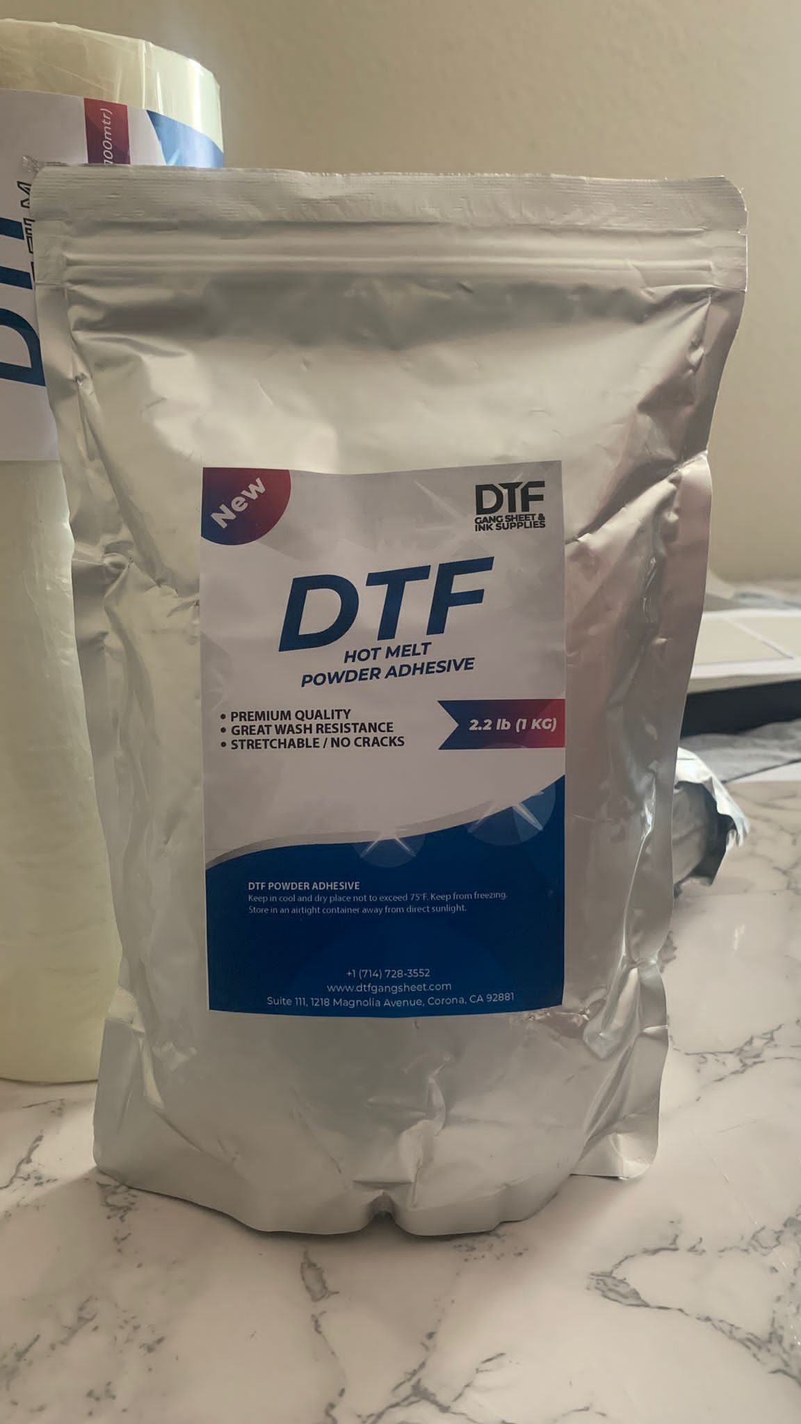 CALCA 1kg DTF Powder Direct to Film Adhesive Powder Hot Melt Powder, Medium