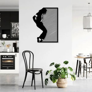 Michael Jackson corte a laser arquivo svg dxf pdf svg adesivo de parede modelo de silhueta roteador de corte cnc vetor digital download instantâneo