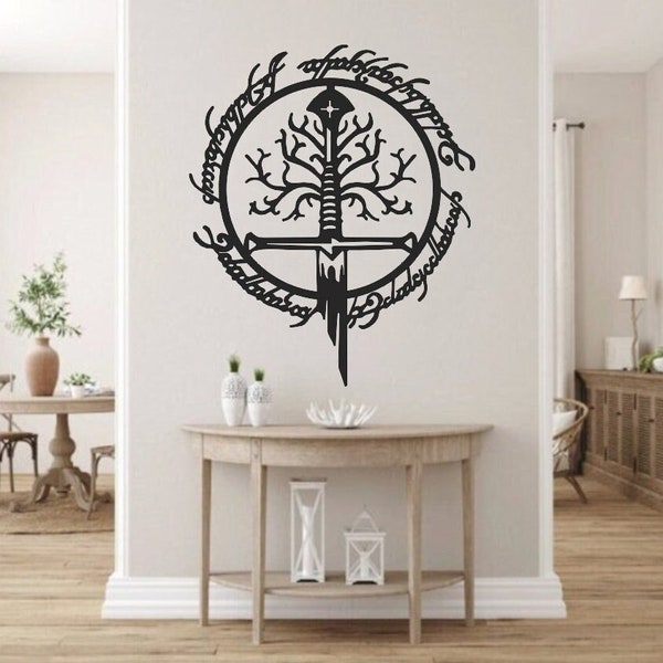 The Lord of the Rings Sword Digital Vector Download Laser Cnc Cut svg dxf pdf files wall sticker engraving decal silhouette template router