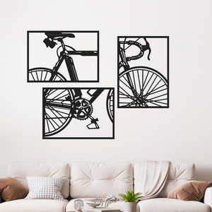 Bike Bicycle panel laser cut svg dxf files wall sticker engraving decal silhouette template cnc cutting router digital vector instant downlo