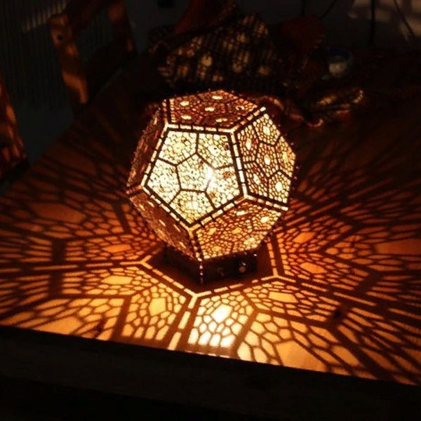 Laser cut dodecahedron lamp decor glowforge Laser Cnc Cut svg dxf pdf eps cdr files wall sticker engraving decal silhouette
