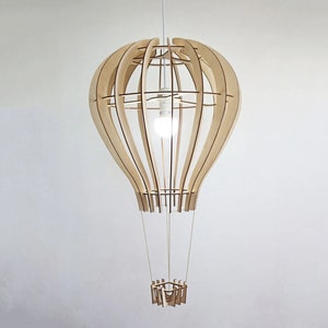 Découpe laser lampe en forme de montgolfière glowforge Laser Cnc Cut svg dxf pdf eps cdr fichiers sticker mural gravure sticker silhouette modèle