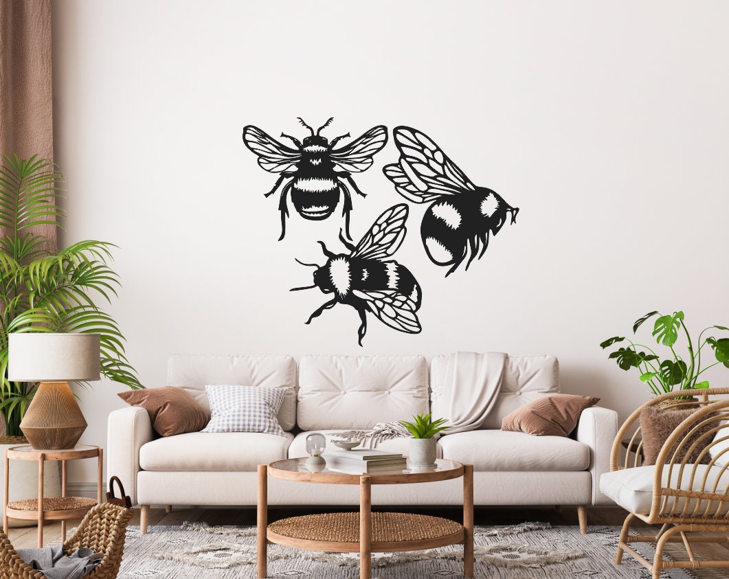 Bee Wall Panel Svg File Digital Vector Download Laser Cnc Cut Svg Dxf ...