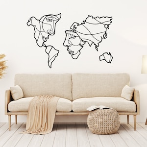 World, World Map Face Digital Vector Download Laser Cnc Cut svg dxf pdf cdr files wall sticker engraving decal silhouette template router