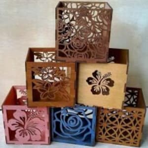 Laser cut candle holder svg bundle file Box glowforge Laser Cnc Cut svg dxf pdf eps cdr files wall sticker engraving decal silhouette templa