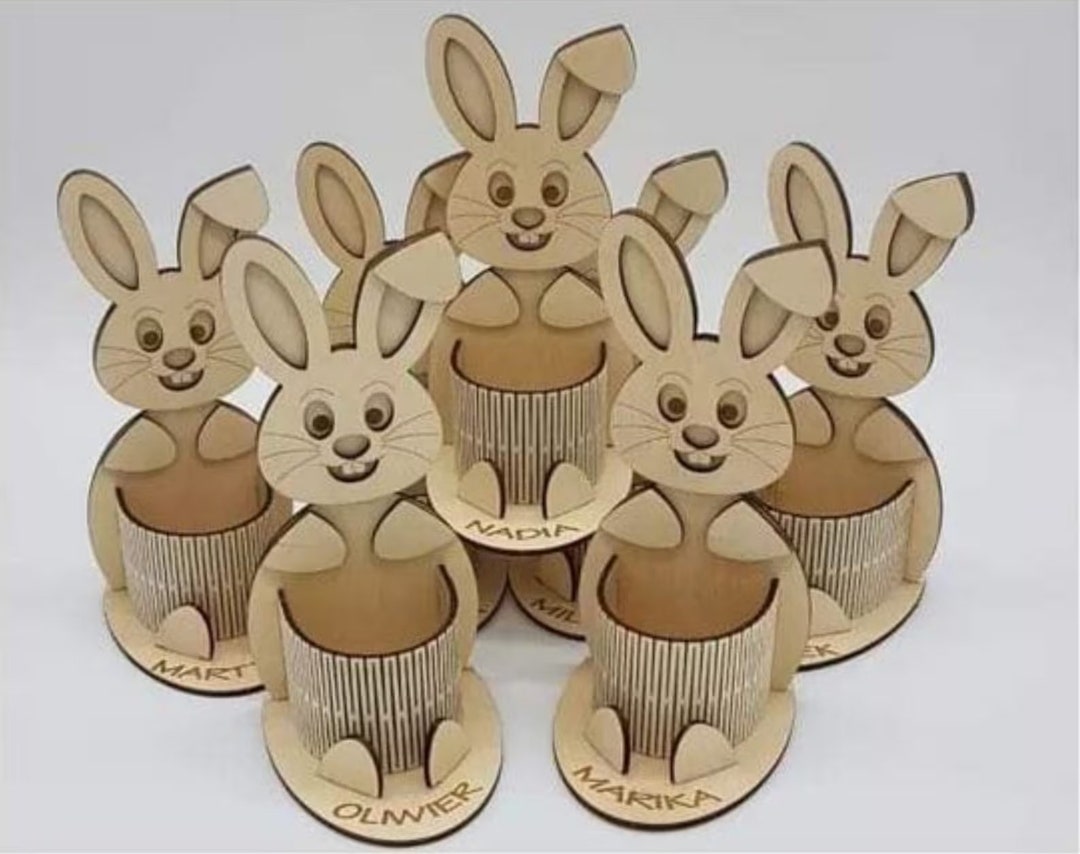 Laser Cut Easter Bunny Egg Holder Digital Vector Glowforge Laser Cnc ...