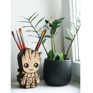 Baby groot Lasergesneden bestand SVG Lasergesneden SVG DXF-bestanden muursticker gravure sticker silhouet sjabloon CNC snijden router vector instant