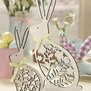 Décoration de lapin de Pâques découpée au laser Digital Vector glowforge Laser Cnc Cut svg dxf pdf eps cdr files wall sticker gravure décalcomanie