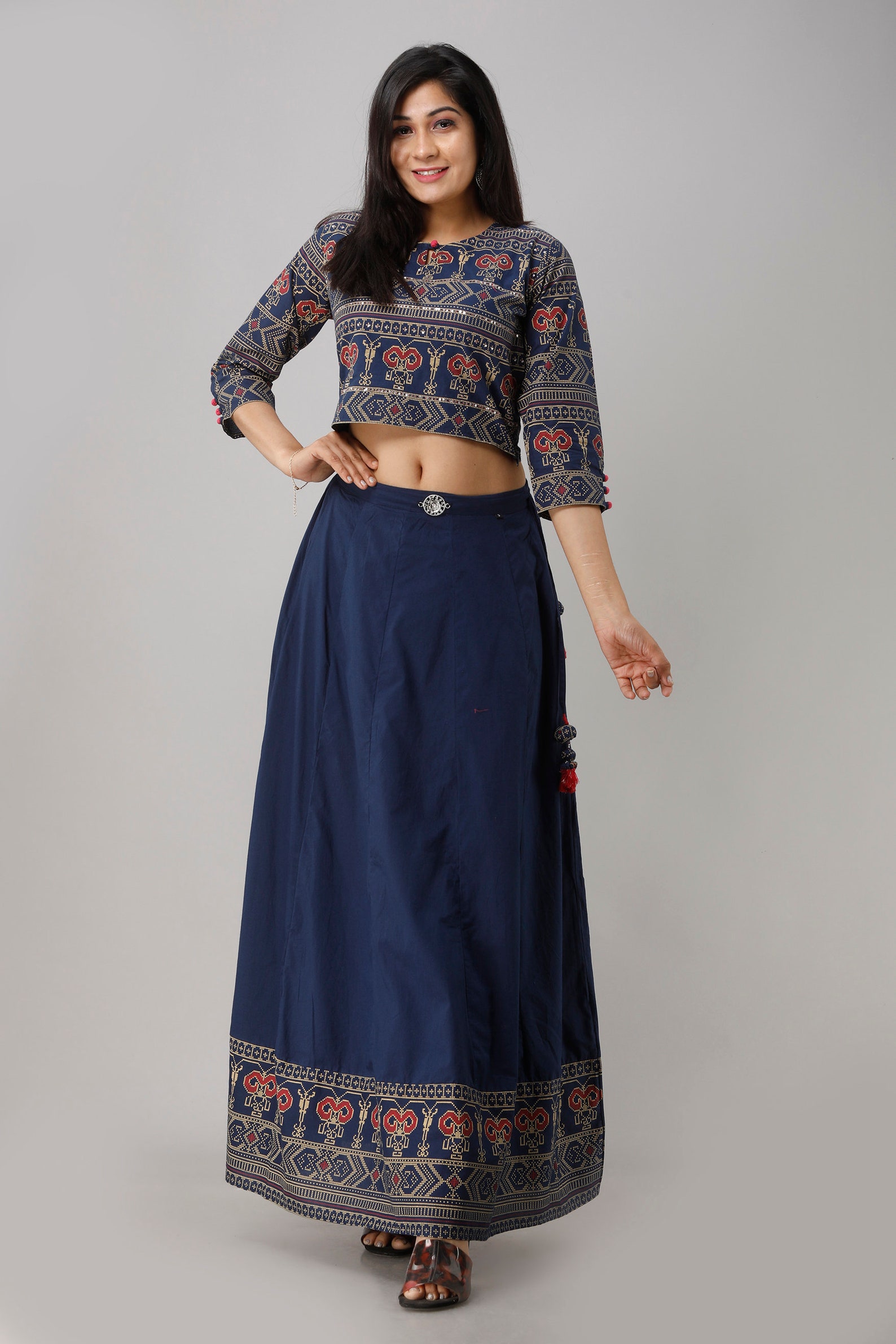 straight skirt and crop top