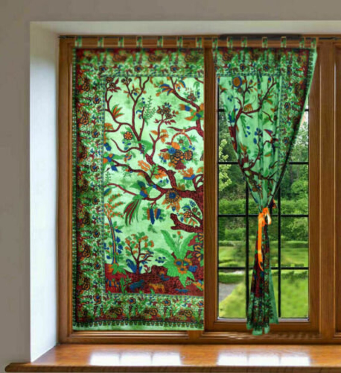 Tree of life Curtains Tab Top Tapestry Curtain Door Window Etsy