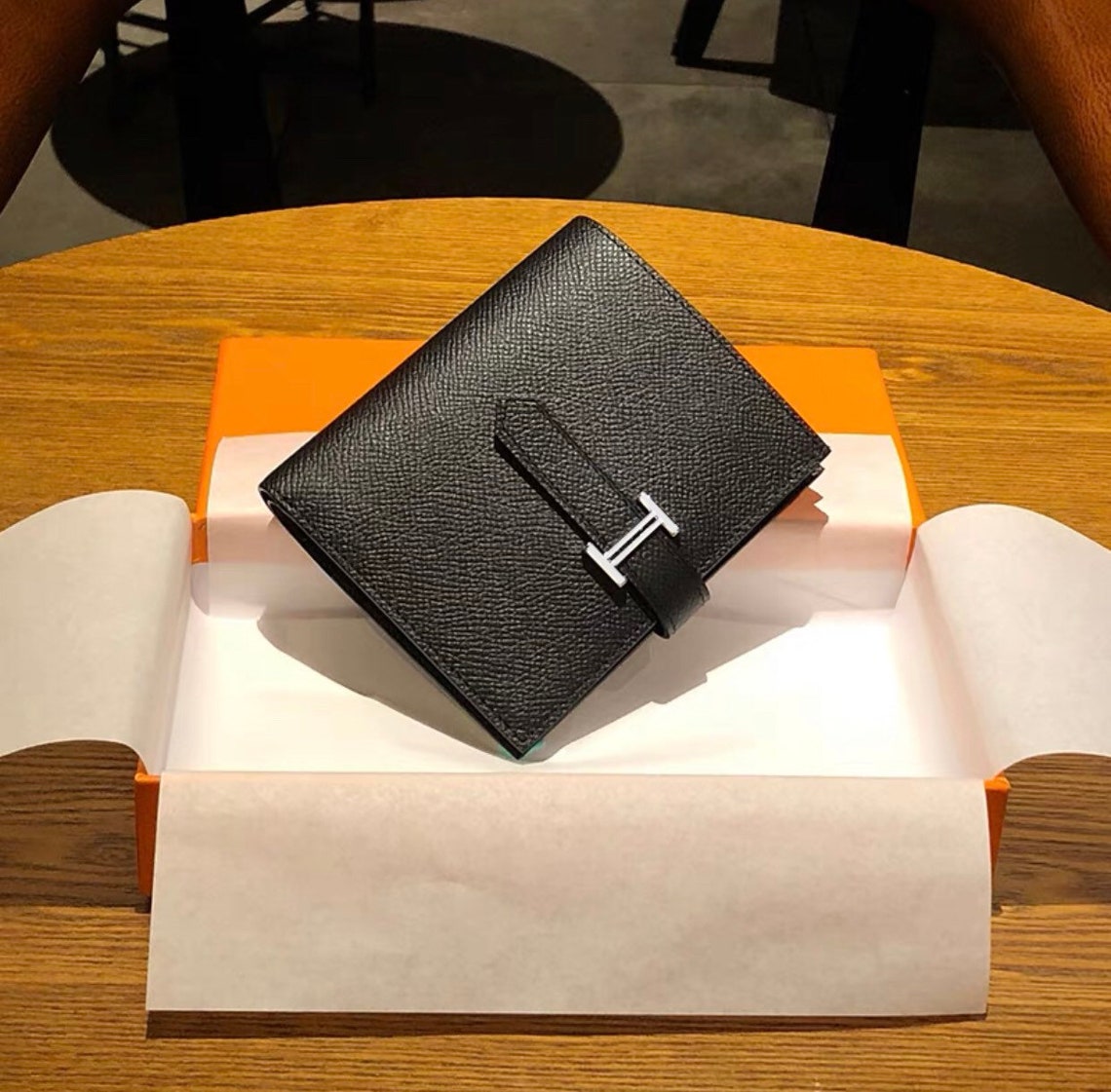 Hermes style wallet / card holder Etsy