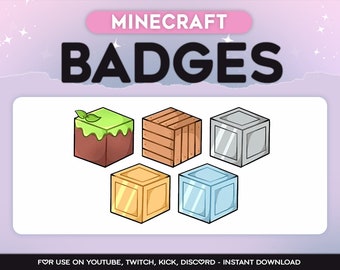 Minecraft Block Twitch Sub Badges | For Twitch, Discord & More
