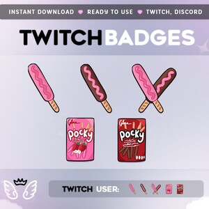 POCKY CHOCOLATE Twitch Sub Badges ~ Cute Graphics