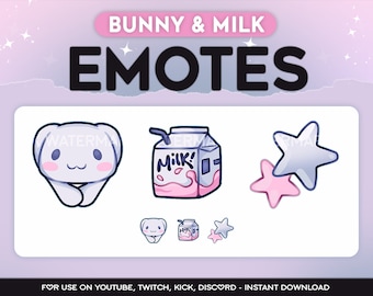 Bunny Stream Badges | Premade Twitch, Kick, Discord Emotes (Digital Download)