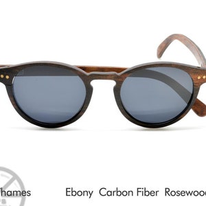 Gafas de sol de madera, monturas Rx-able, gafas de sol graduadas listas para lentes graduadas, gafas de sol unisex de madera