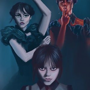 Wednesday Adams illustration print