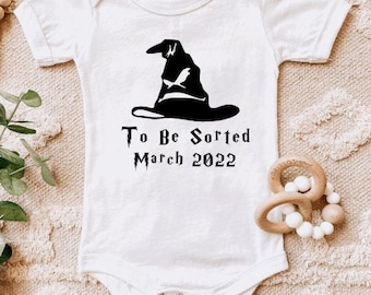 To Be Sorted Harry P, Sorting Hat, Magical Baby, Funny Wizard Baby, Potter Pregnancy Reveal, Wizard Hat Baby Announcement