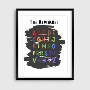 Alphabet Poster, Homeschool Printable, Kids Room Decor, Nursery Print, Printable ABC Chart, Teaching Resources, Digital Download