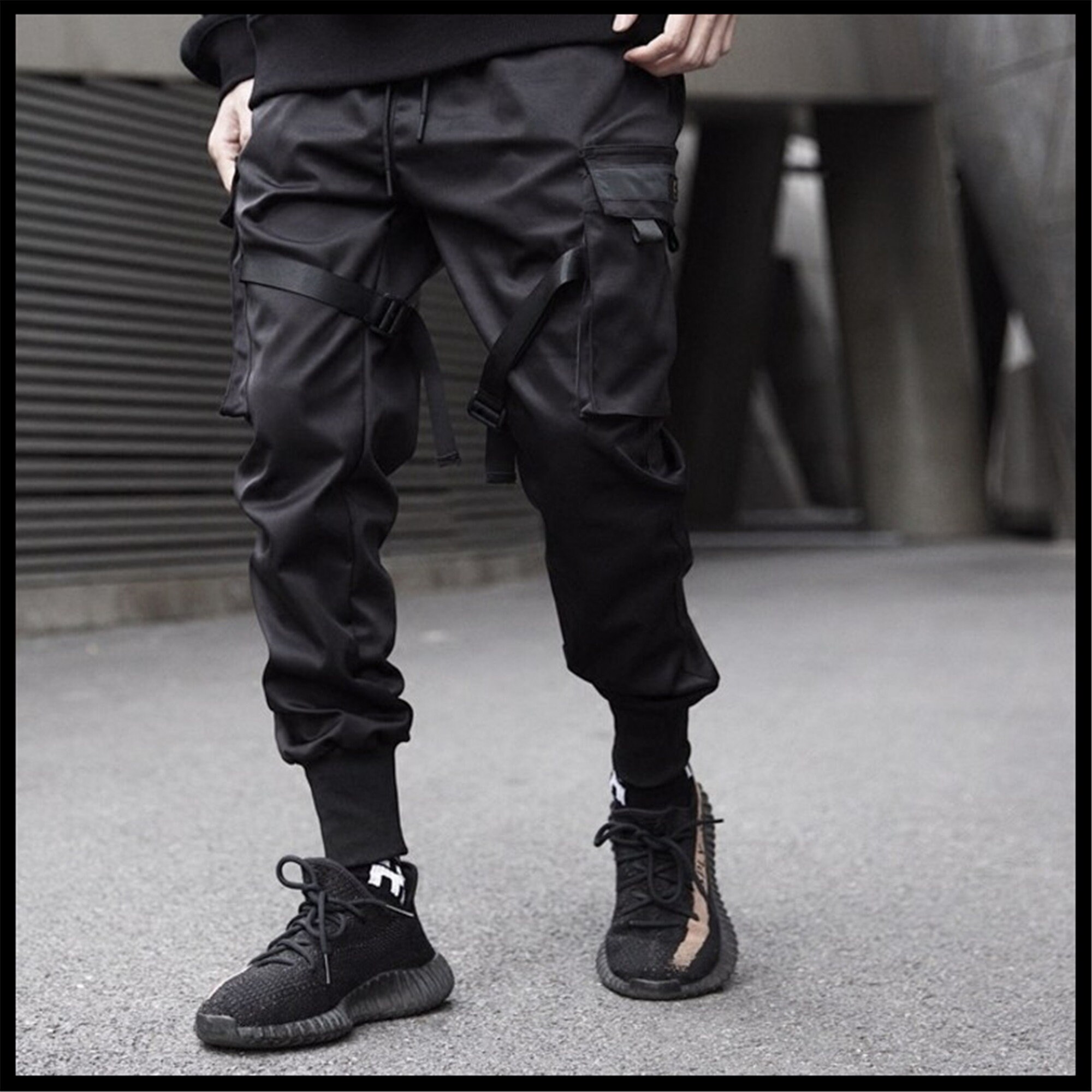 Techwear Black Cargo Jogger Pants Men Streetwear Tech-wear | Etsy