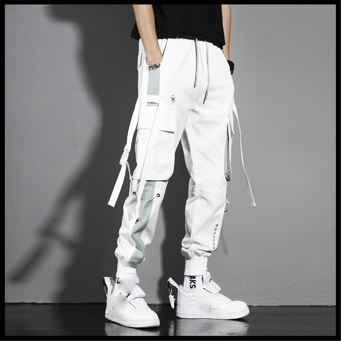 Techwear Pants Cyberpunk Pants Techwear White Cargo Jogger Etsy UK