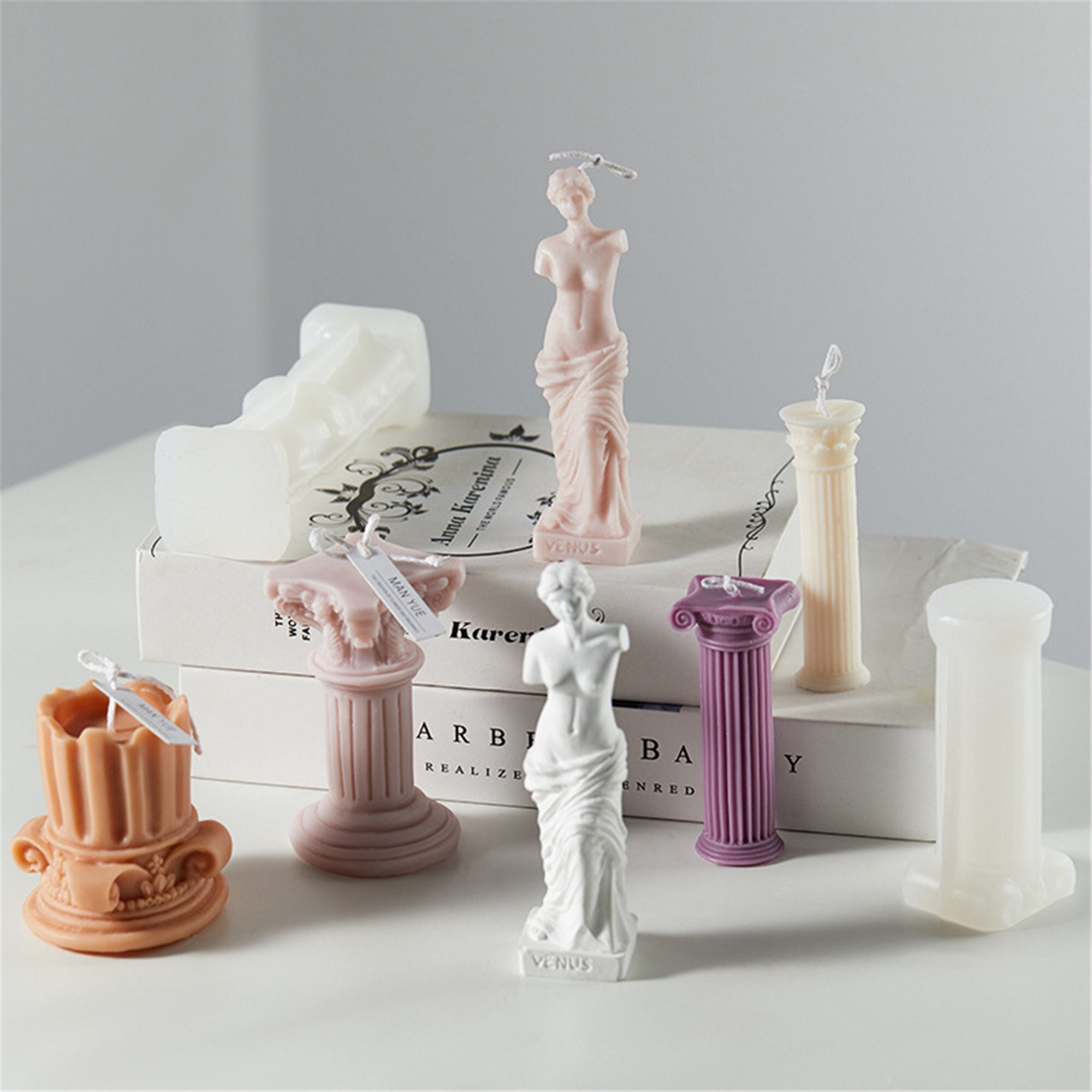 Roman Column Candle Molds Venus Goddess Portrait Silicone Etsy