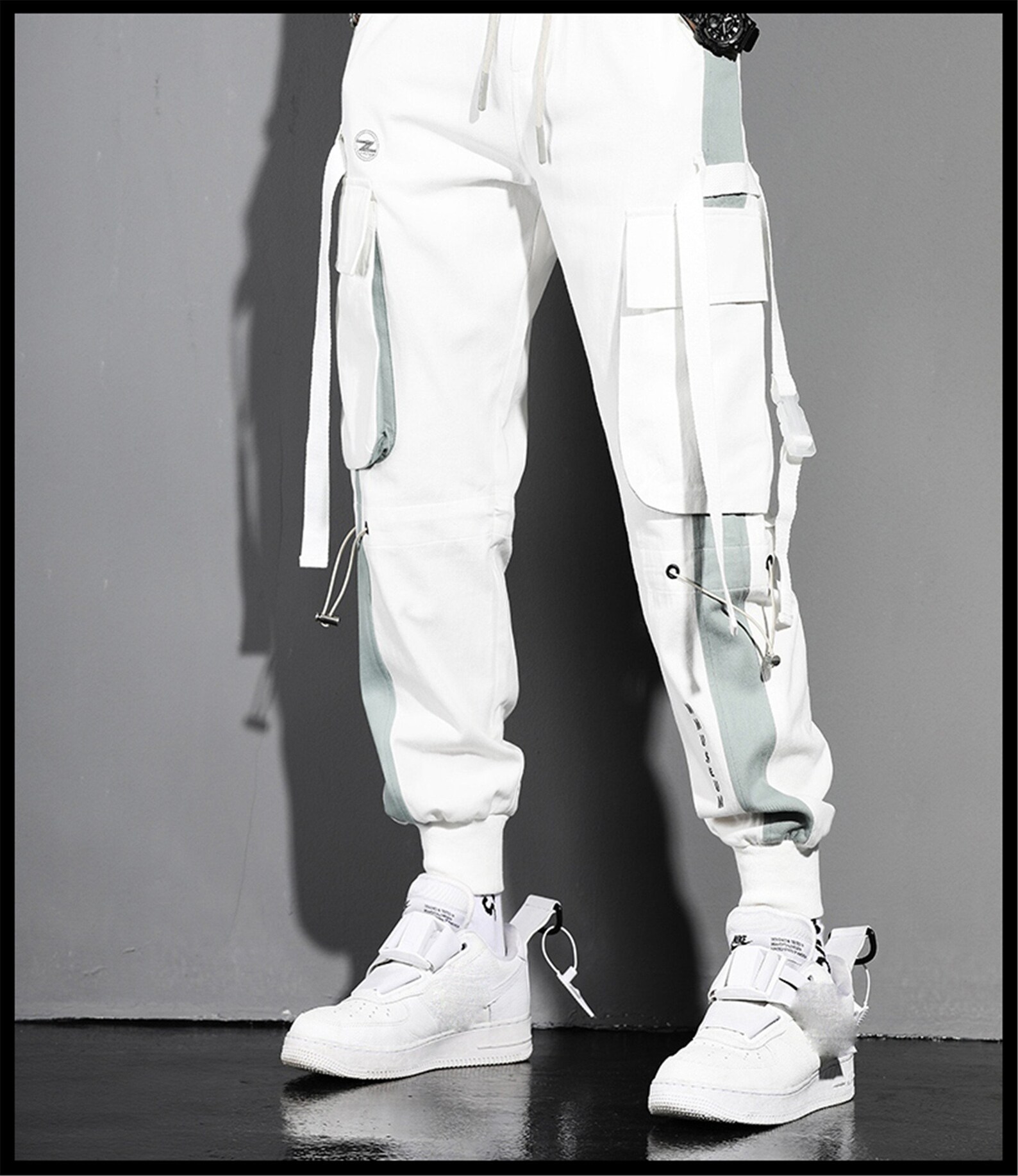 Tech-wear Pants Cyberpunk Pants Techwear White Cargo Jogger | Etsy UK