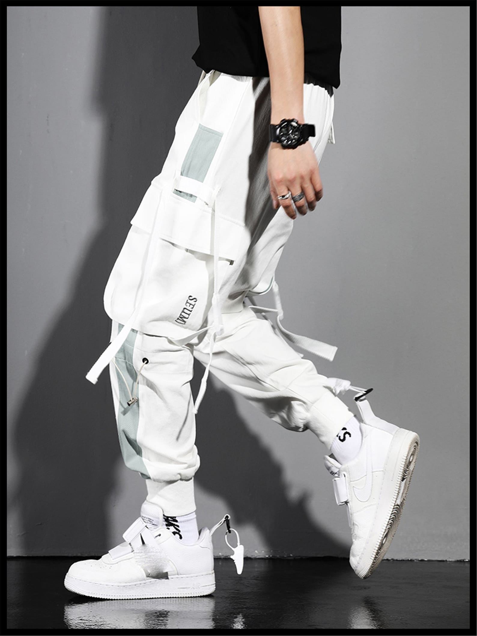 Techwear Pants Cyberpunk Pants Techwear White Cargo Jogger Etsy UK