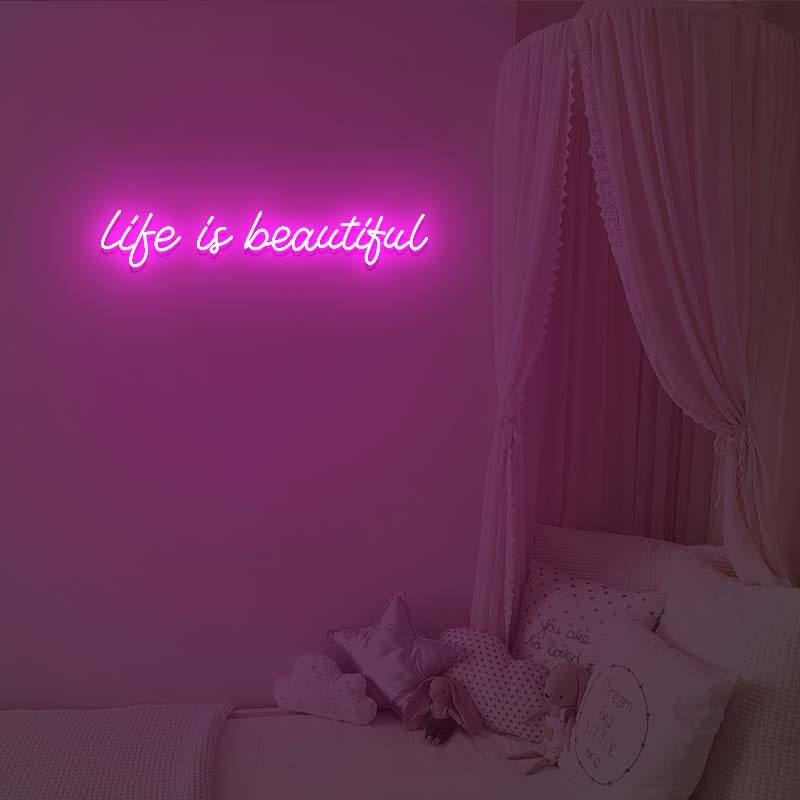Life is Beautiful LED Neon Sign custom Valentines Day - Etsy