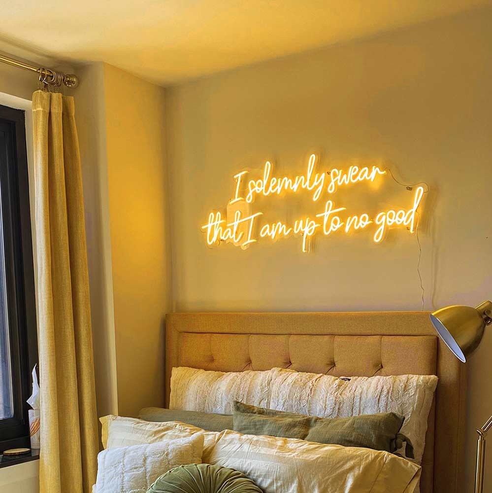 Custom Neon Sign Bedroom Wall Art Decori Solemnly Swear That Etsy
