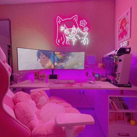 Custom Cat Girl Led Neon Game Room Wall Light Decor Sign - Etsy UK