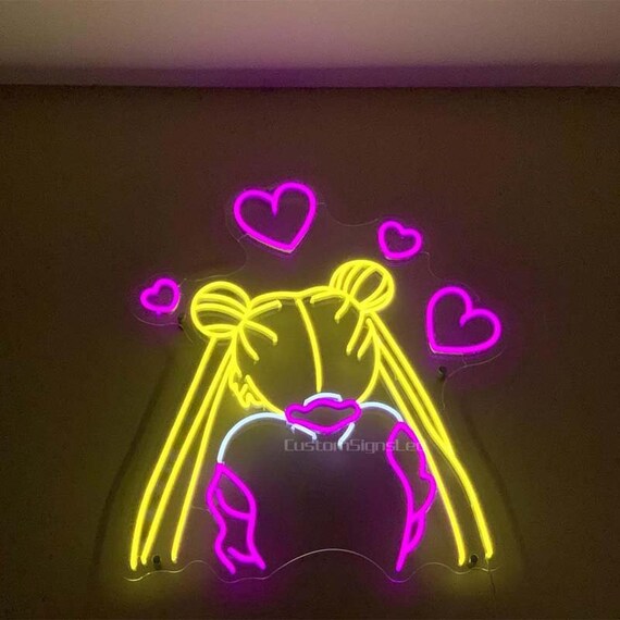 Sailor moon luna neon light,Sailor moon luna led light,Sailor moon neon sign,Cat sailor moon neon sign,Anime neon sign wall,Anime led sign