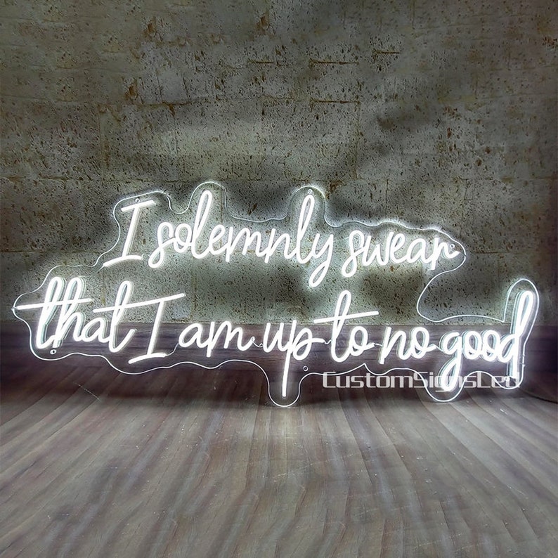 Custom Neon Sign Bedroom Wall Art Decori Solemnly Swear That Etsy