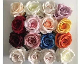 Rose Heads, Wired Rose, Artificial Flowers, Wedding Flowers, 8cm Flowers, Bridal Bouquets Flowers, Velvet Flower heads,