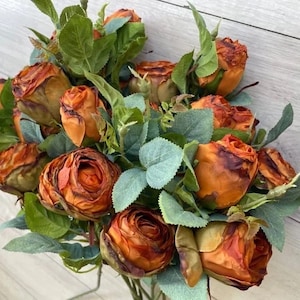 Vintage rose, dried look, Faux stem, Rose stem, artificial dry rose stem.