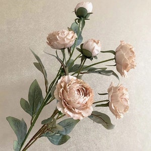Faux Artificial peonies branch, lifelike handmade peony, faux fresh look peony for home décor, floral arrangement