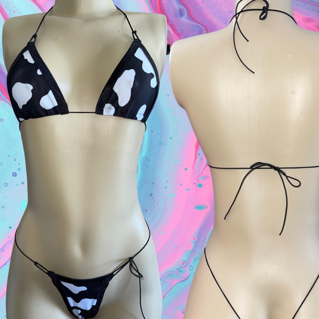 Cow Print Microkini Etsy