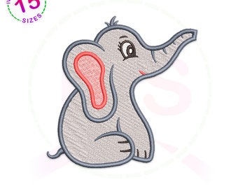 Cute Elephant Embroidery Design, Baby Animal (Digital Download)