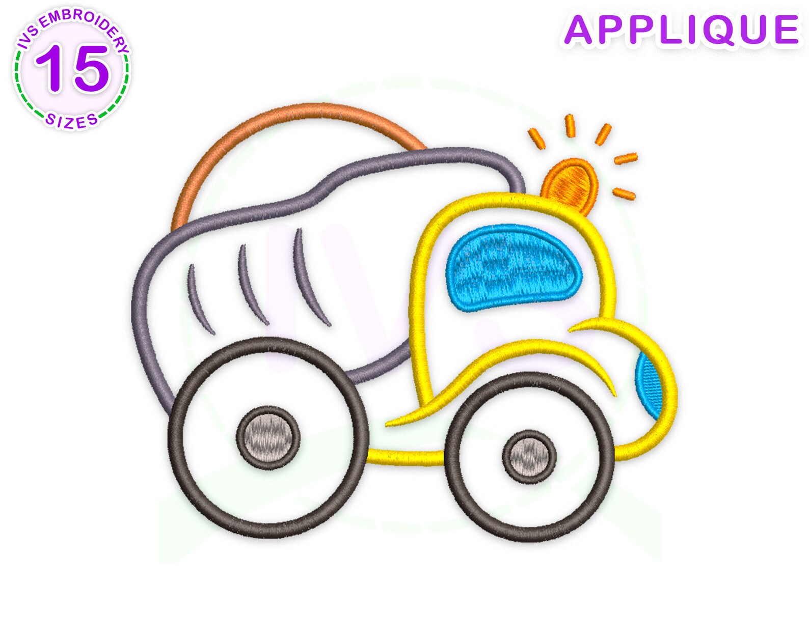 Dump truck applique embroidery design truck embroidery Etsy