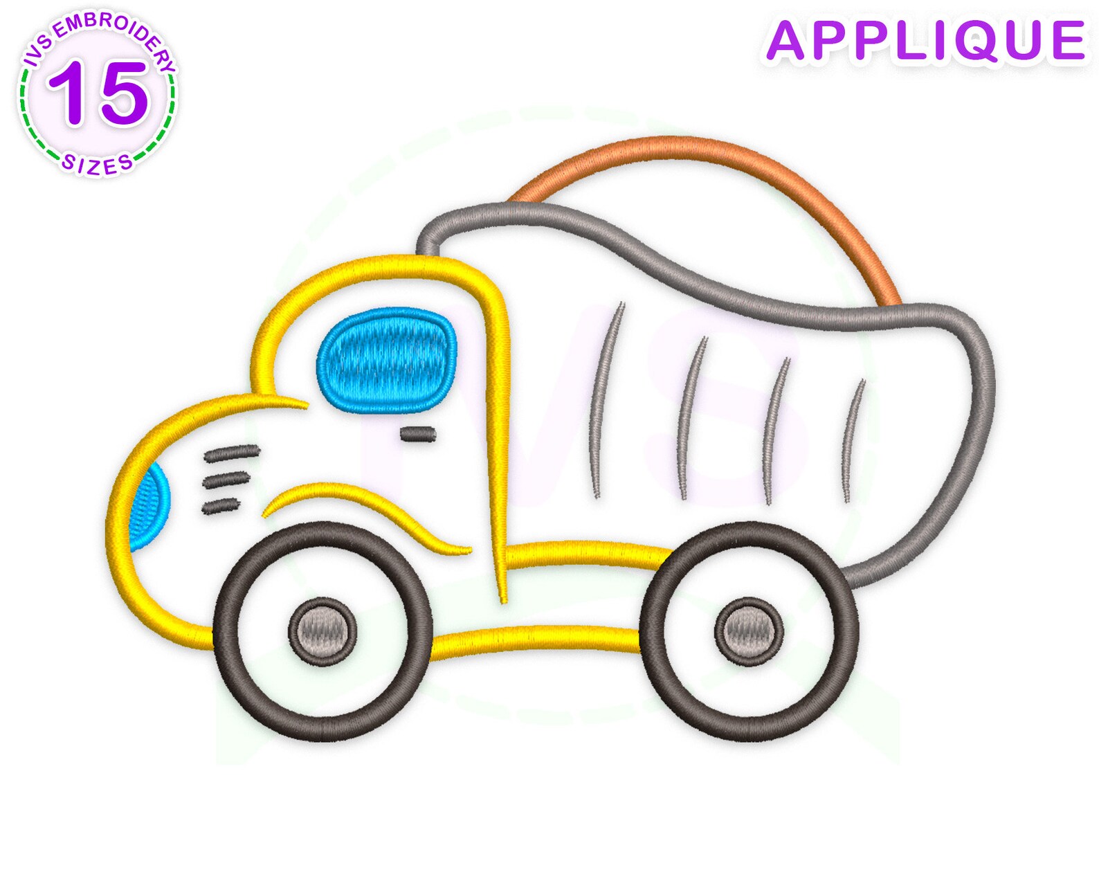 Dump Truck Applique Embroidery Design Truck Embroidery Etsy