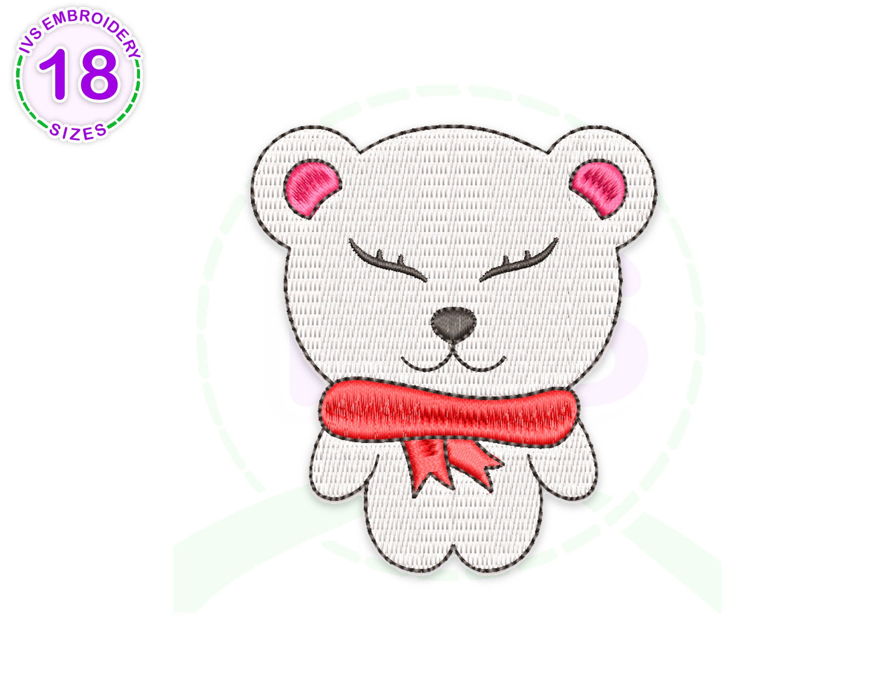 Polar Bear Embroidery Design Bear Embroidery Polar Bear - Etsy