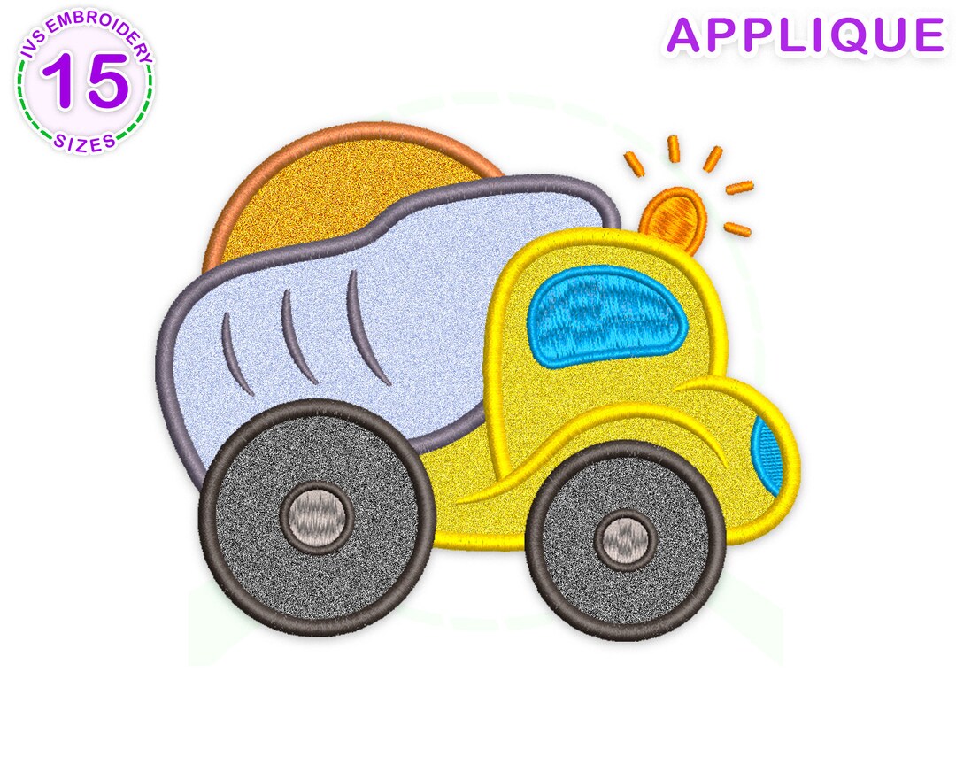 Dump Truck Applique Embroidery Design Truck Embroidery Etsy