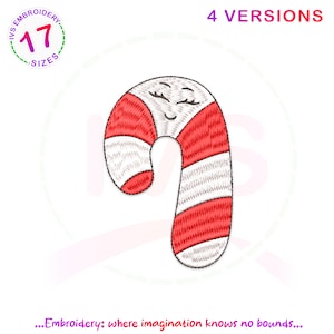Candy cane embroidery design, Xmas embroidery, Candy cane embroidery file, Candy cane embroidery designs, Candy cane design, mini Candy cane