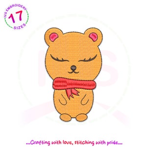 Bear embroidery design, Bear machine embroidery, Bear embroidery file, Bear embroidery designs, Christmas design, mini embroidery Bear