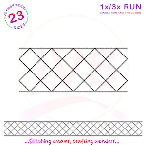 Grid border embroidery design, Grid quilting block, border quilting design, Grid quilt design, Grid quilt block