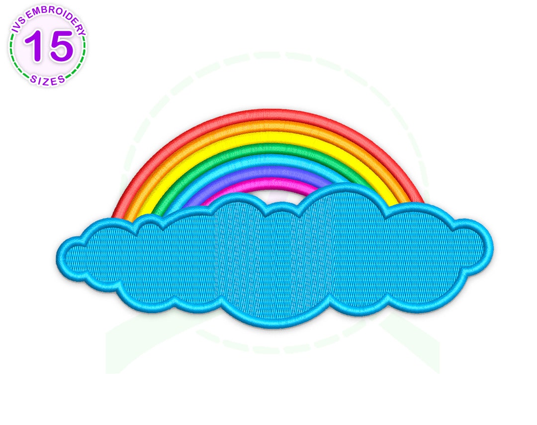 Rainbow Embroidery Design Summer Machine Embroidery Rainbow Etsy