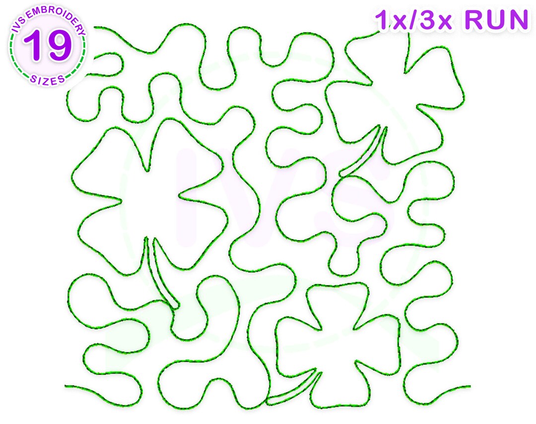 Clover Quilting Embroidery Design, Clover Quilting Block, Clover